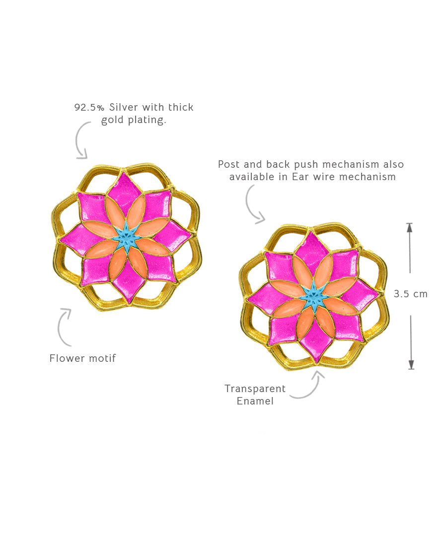 Pink Gul Mudita Stud Earrings