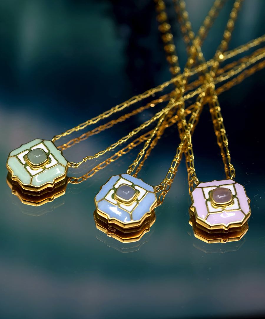 925 silver necklaces for women with gold plating.