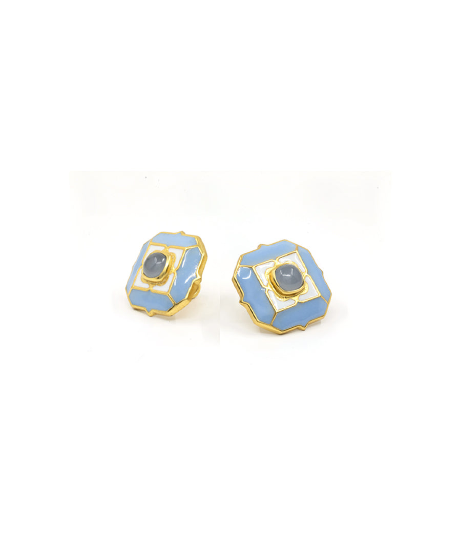 Ripple Blue Tranquil Octa Stud Earrings