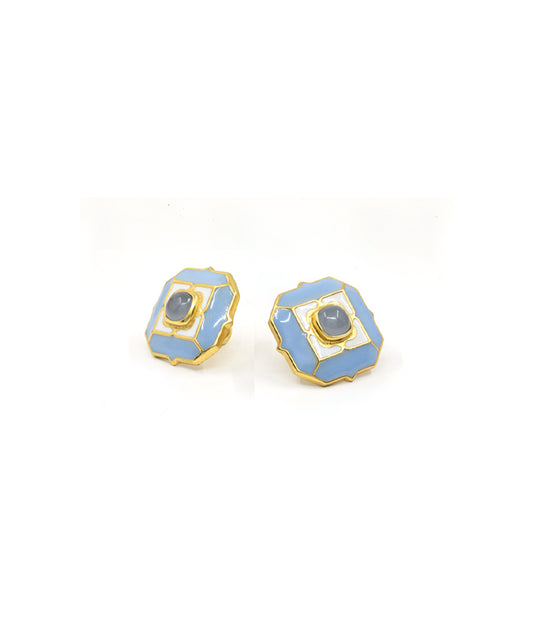 Ripple Blue Tranquil Breeze Stud Earrings