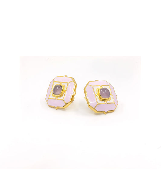 Cloudy Pink Tranquil Breeze Stud Earrings