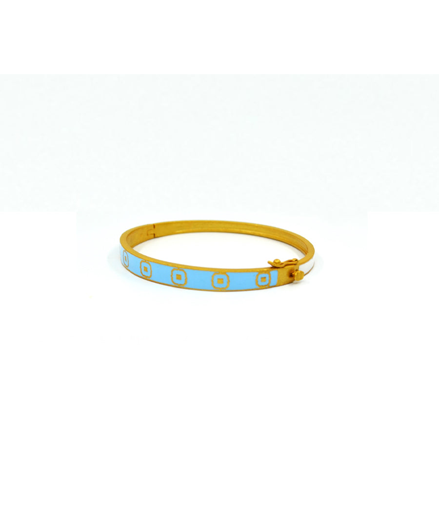 Blue enamel cuff bracelet.