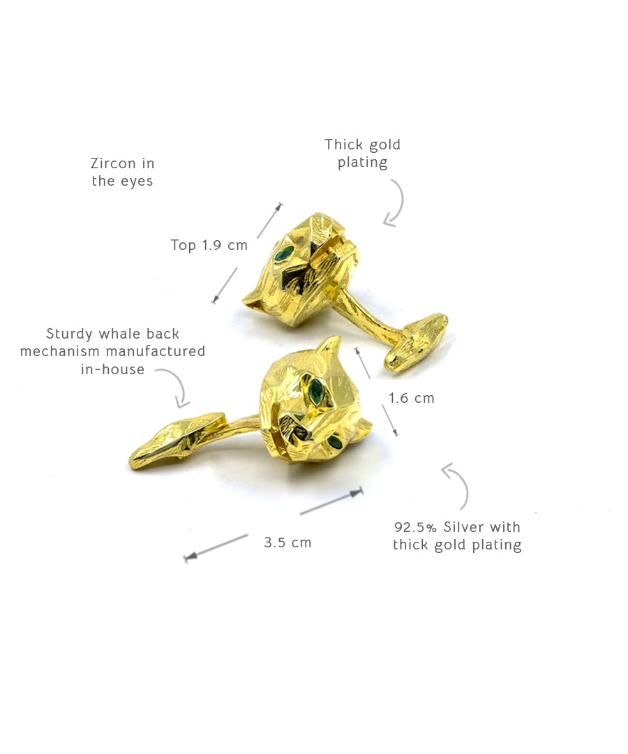 Gold Untamed Panther Cufflinks
