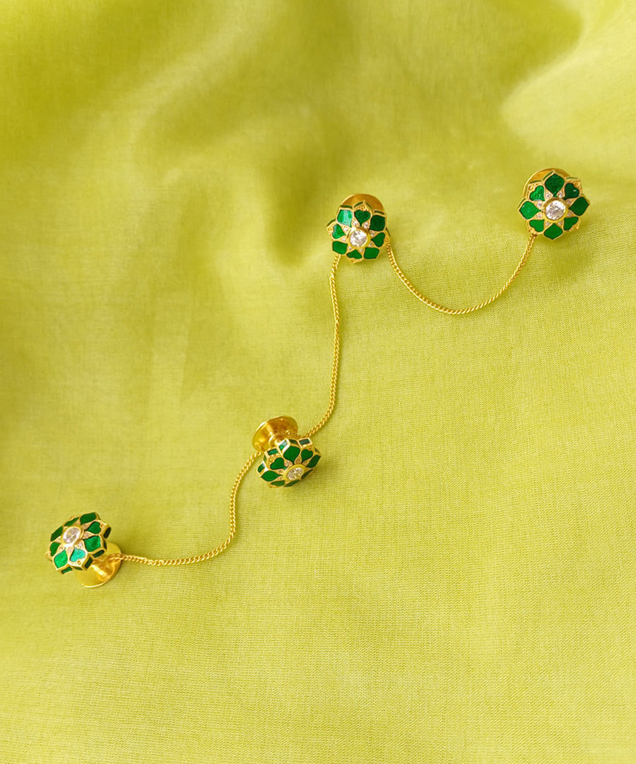 Set of 4 kurta buttons with chain.