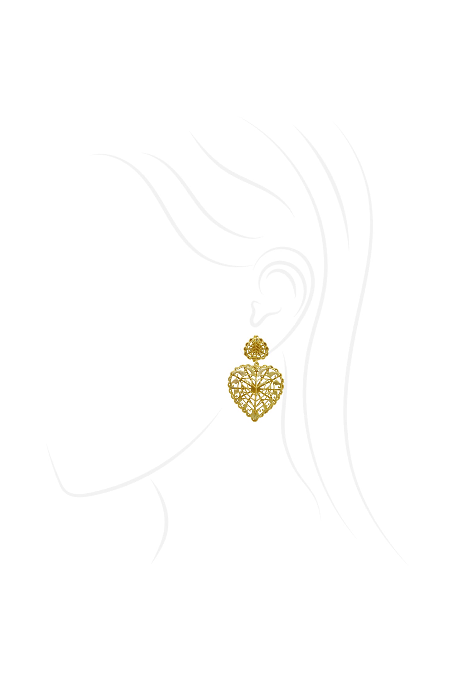 Rakaan Heart Dangle Earrings Big