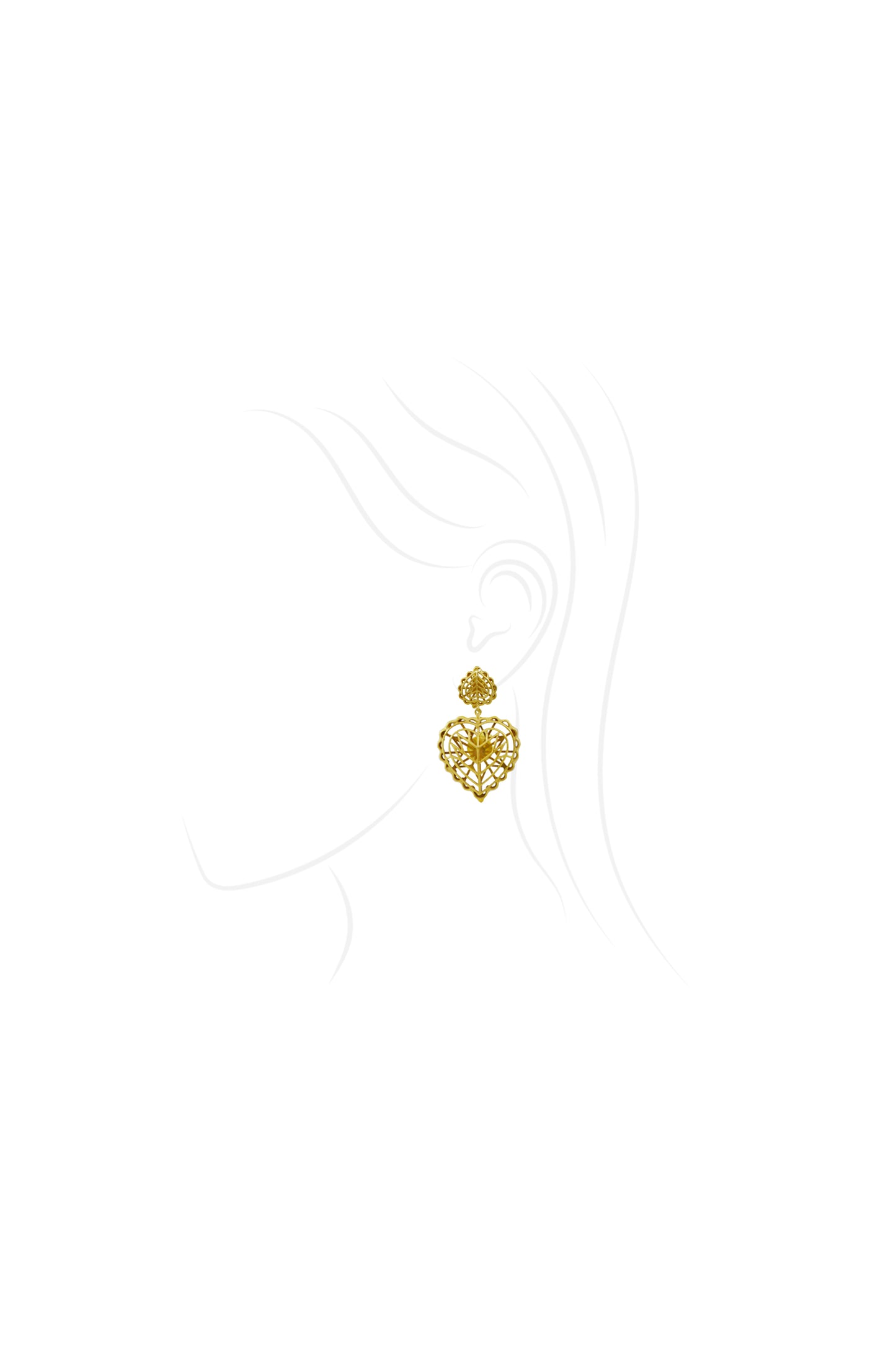 Rakaan Heart Dangle Earrings Small
