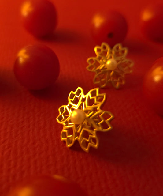 Rakaan - Ranjha Stud Earrings - Handcrafted Gold Finish