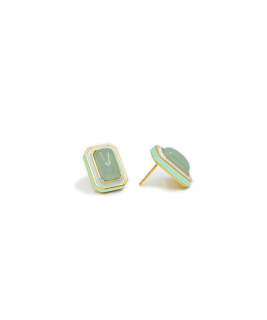 Foggy Green Tranquil Vitamin Sea Stud Earrings