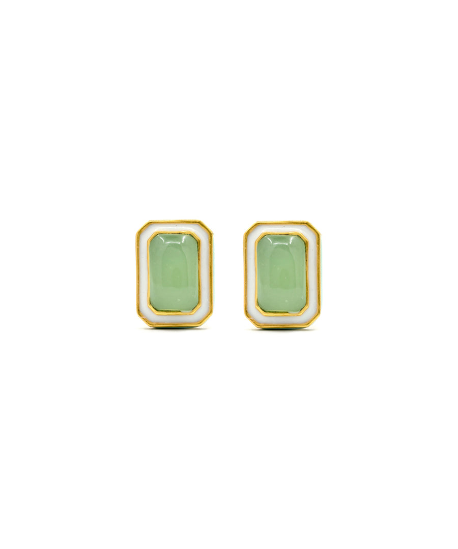 Foggy Green Tranquil Vitamin Sea Stud Earrings