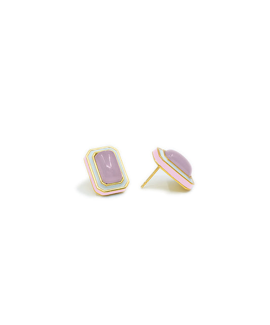 Cloudy Pink Tranquil Vitamin Sea Stud Earrings