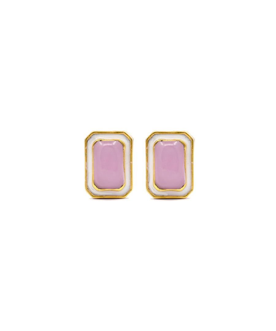 Cloudy Pink Tranquil Vitamin Sea Stud Earrings