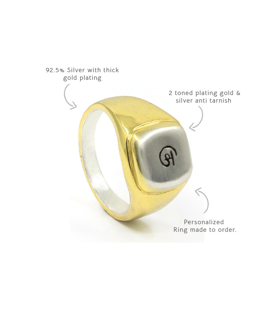Golden 2 Toned Insignia Ring 1