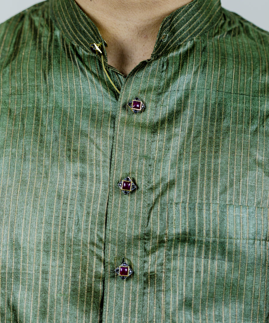 Silver kurta buttons. Raagmala collection by Manner India.