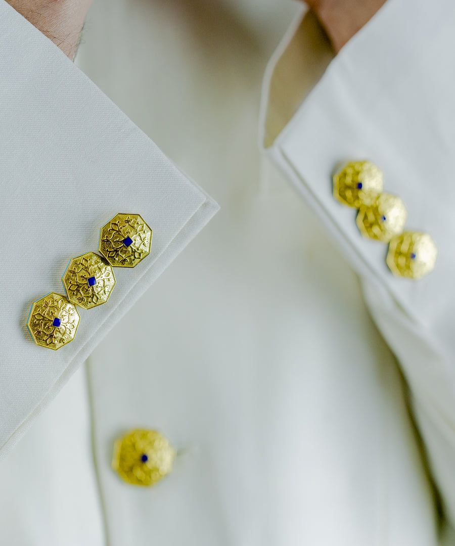 Golden/Blue Goonj Sherwani Buttons