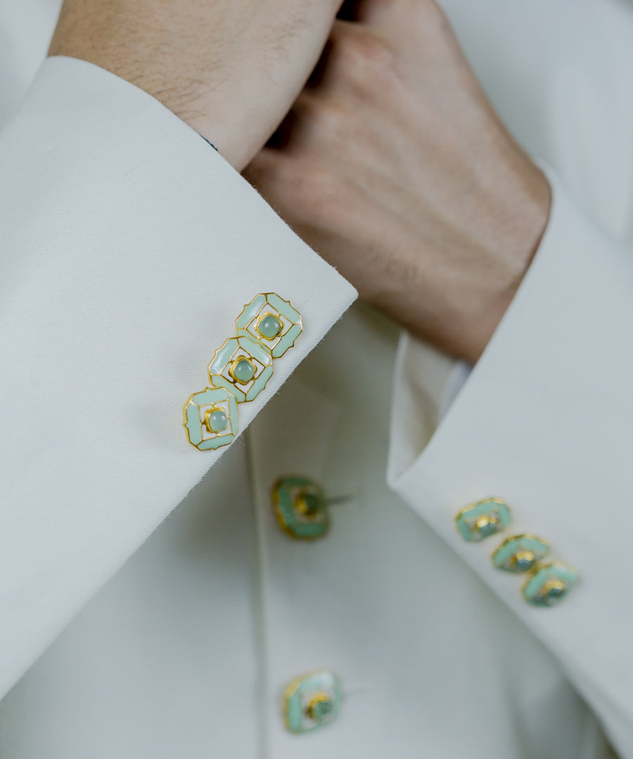 Foggy Green Tranquil Sherwani Buttons