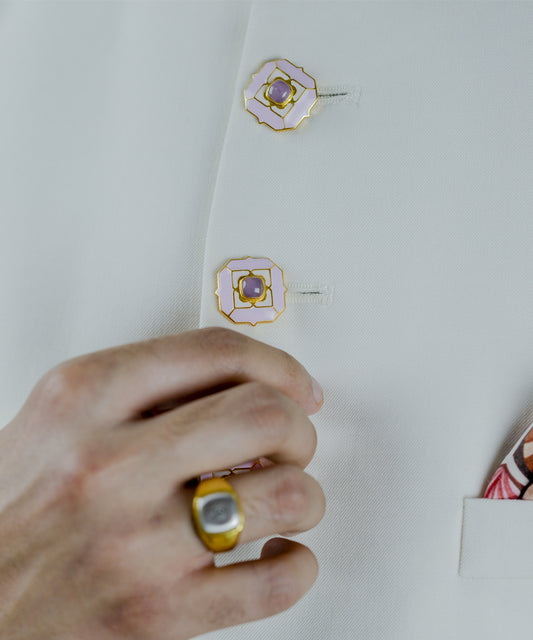 Cloudy Pink Tranquil Sherwani Buttons