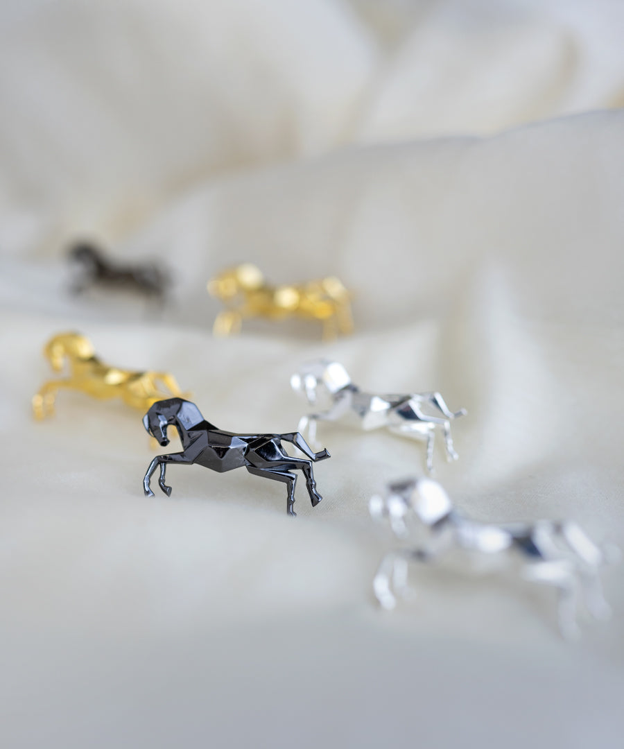 Black Untamed Horse Lapel Pin