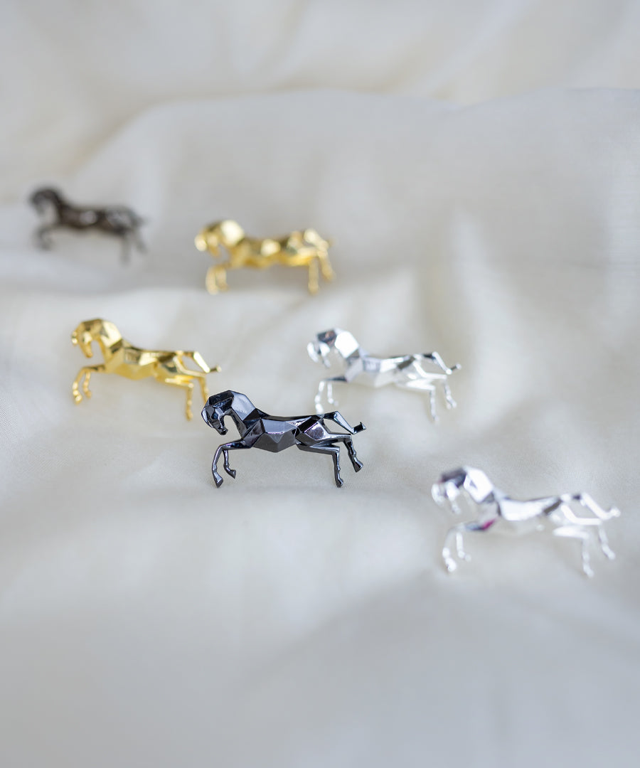 Black Untamed Horse Lapel Pin
