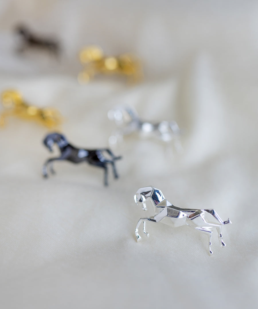 Black Untamed Horse Lapel Pin