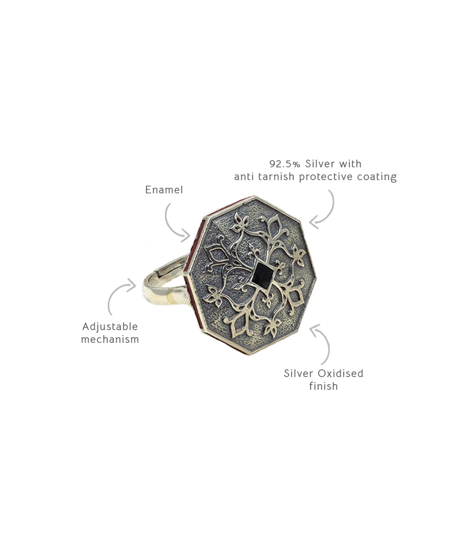 Silver Goonj Tibari Binti Ring