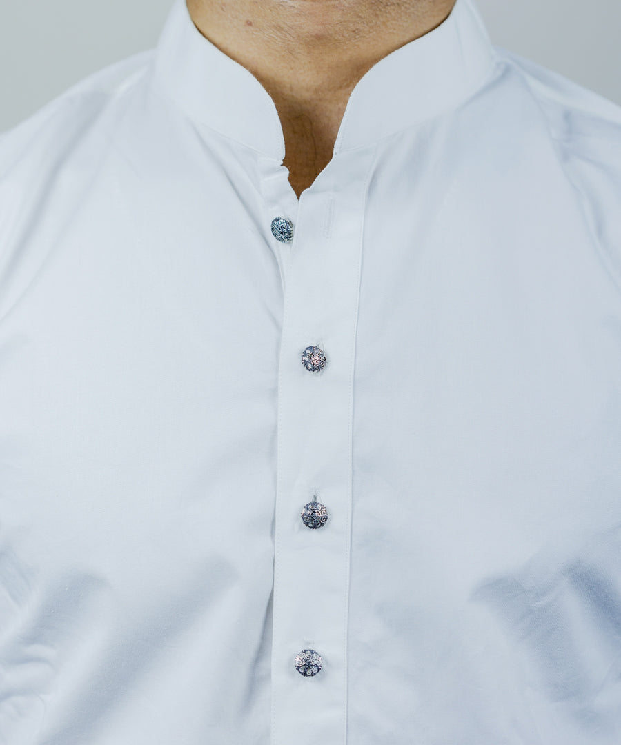 92.5% silver kurta buttons with anti-tarnish coating.