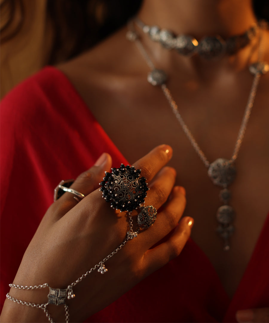 Silver Thar Manjari Mundri Ring