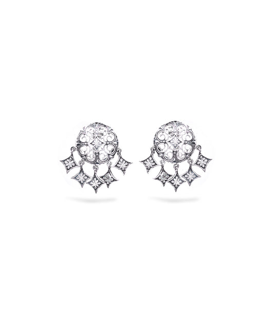 Silver Thar Dhora Murki Earrings-Detachable Charm Earrings