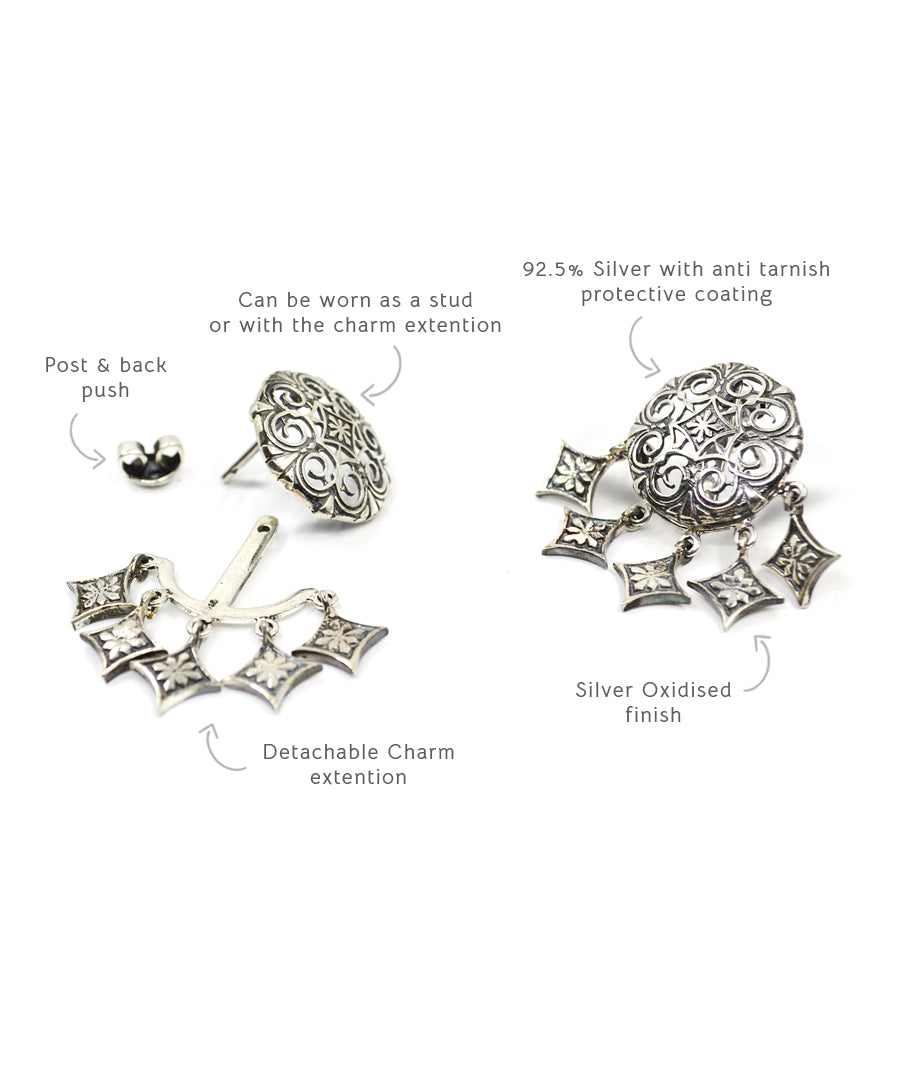 Silver Thar Dhora Murki Earrings