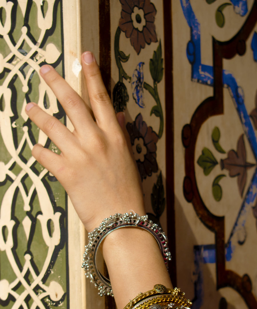 Silver Thar Ghungroo Bangle