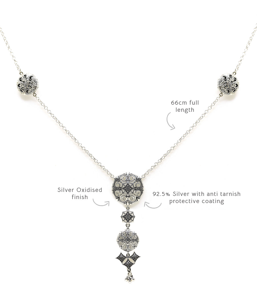 Oxidised long necklace Perfect for festive season.