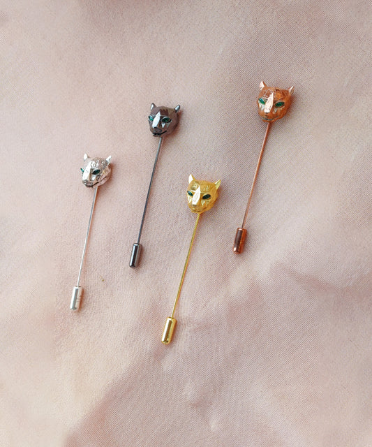 Golden Untamed Panther Lapel Pin