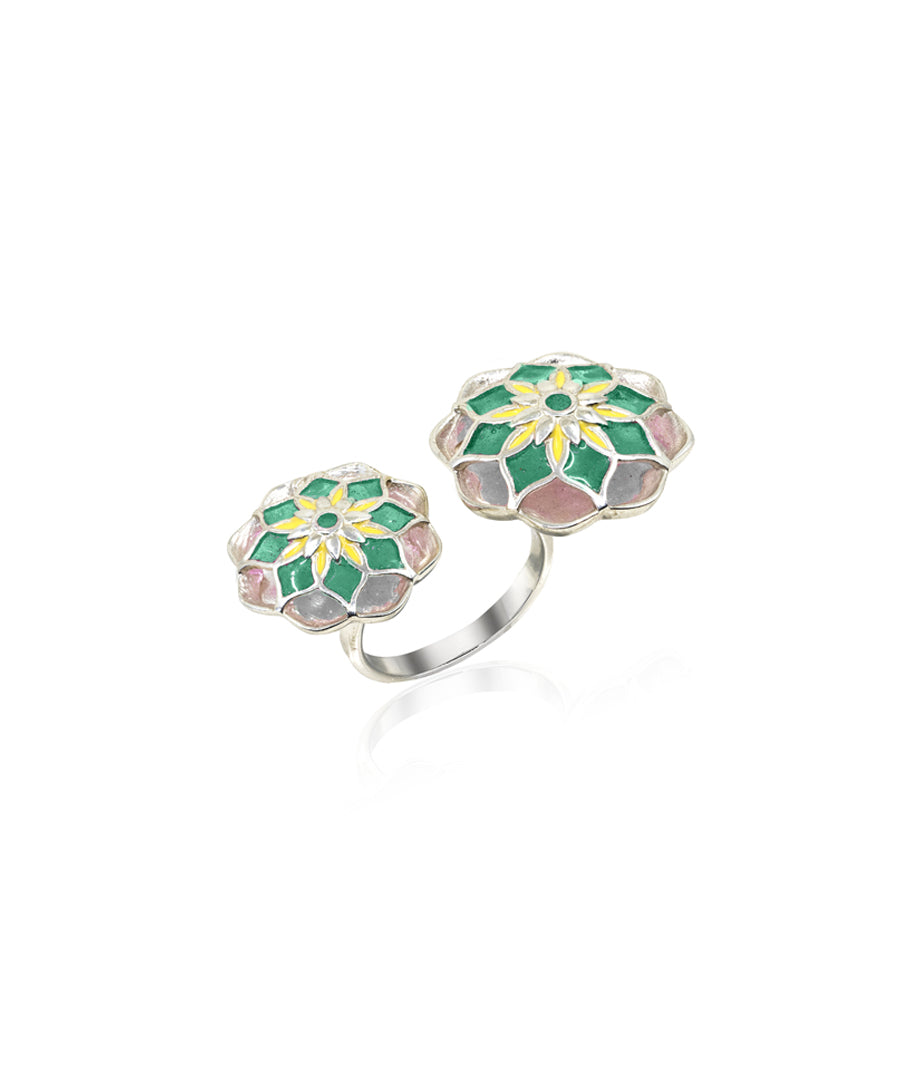 Silver Green Gul Askim Ring
