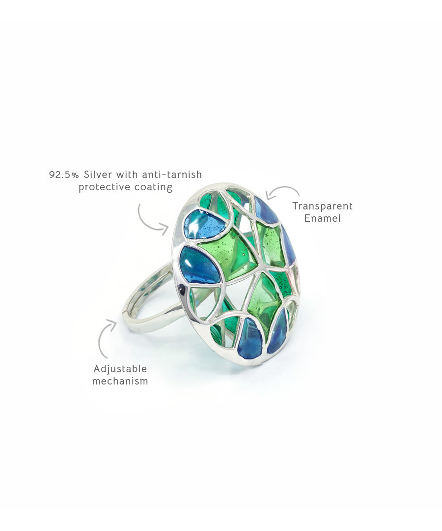 Rama Green Kaleidoscope Ring