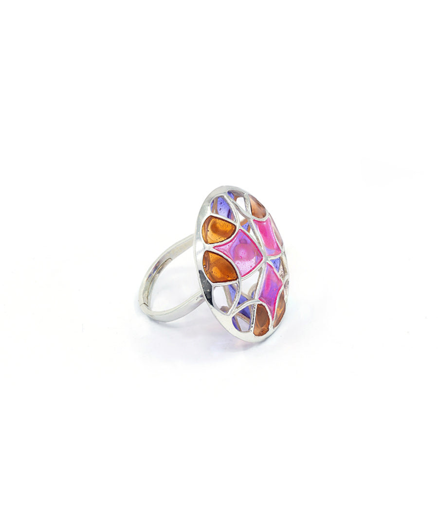 Rust Pink Kaleidoscope Ring