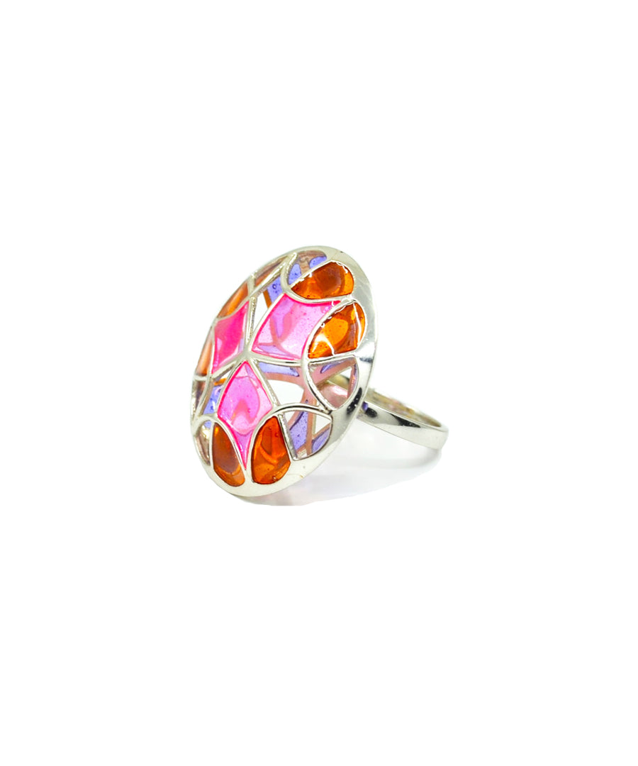 Rust Pink Kaleidoscope Ring