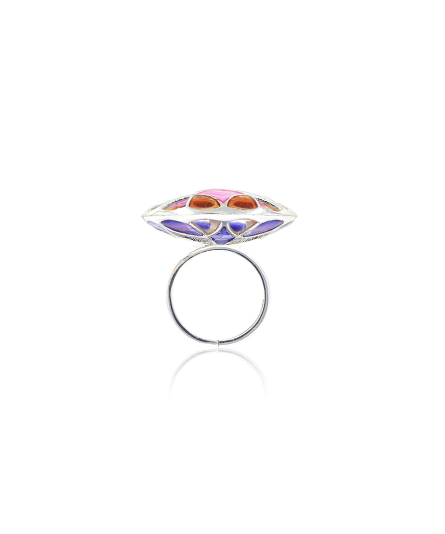 Rust Pink Kaleidoscope Ring