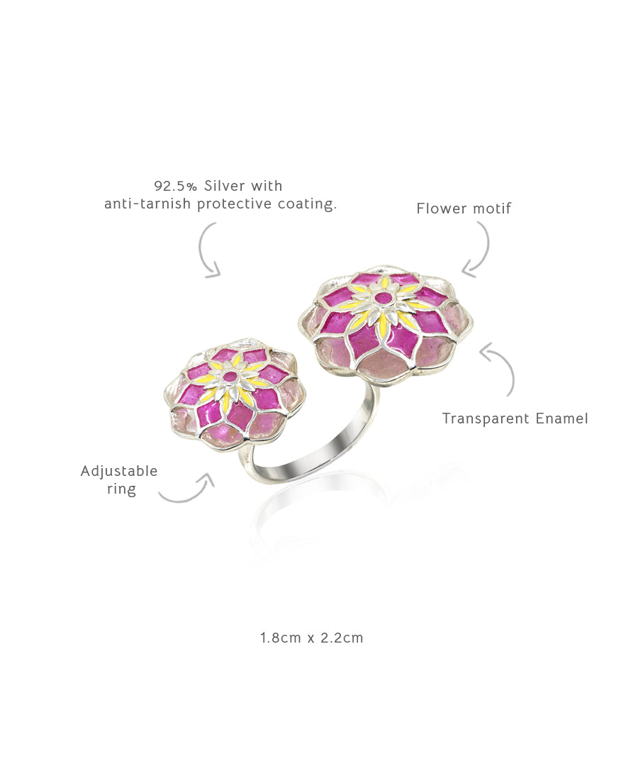 Silver Pink Gul Askim Ring