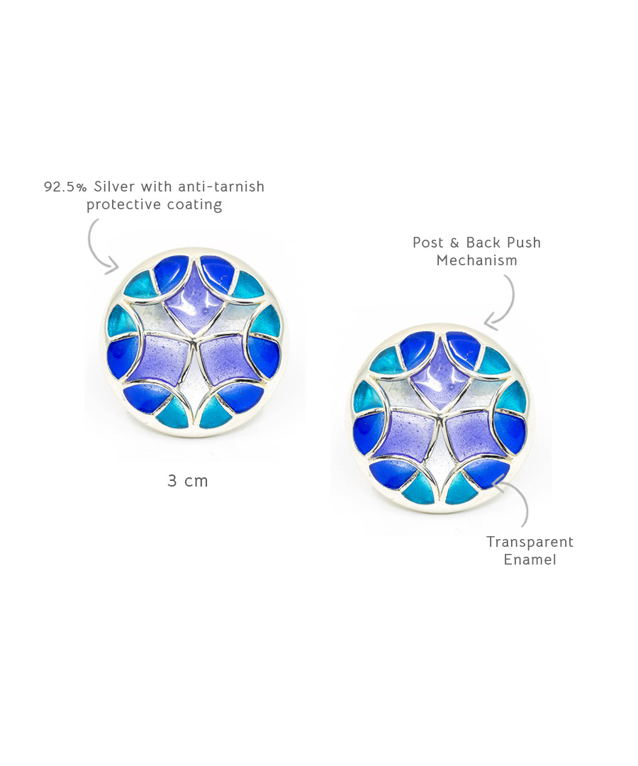 Specifications for aqua blue earrings. 92.5% sterling silver tarnish free earrings.