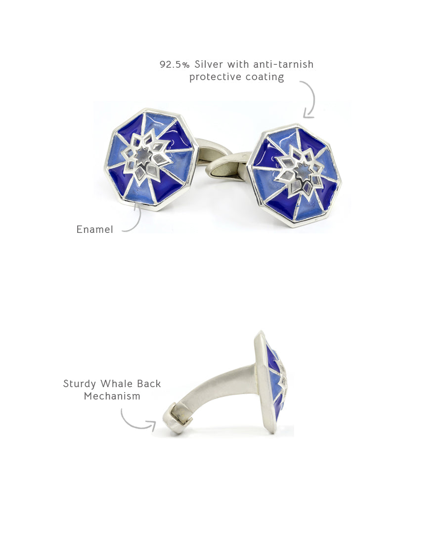 Dhoop Chaon Cufflinks With Pocket Square