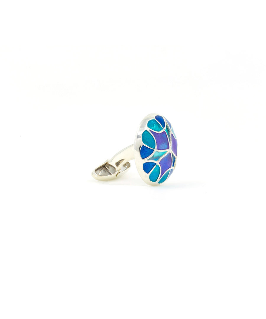 Aqua Blue Kaleidoscope Cufflinks