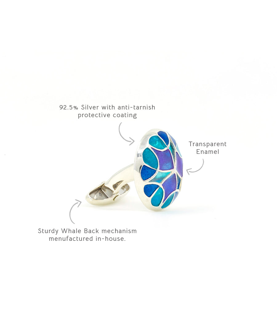 Aqua Blue Kaleidoscope Cufflinks