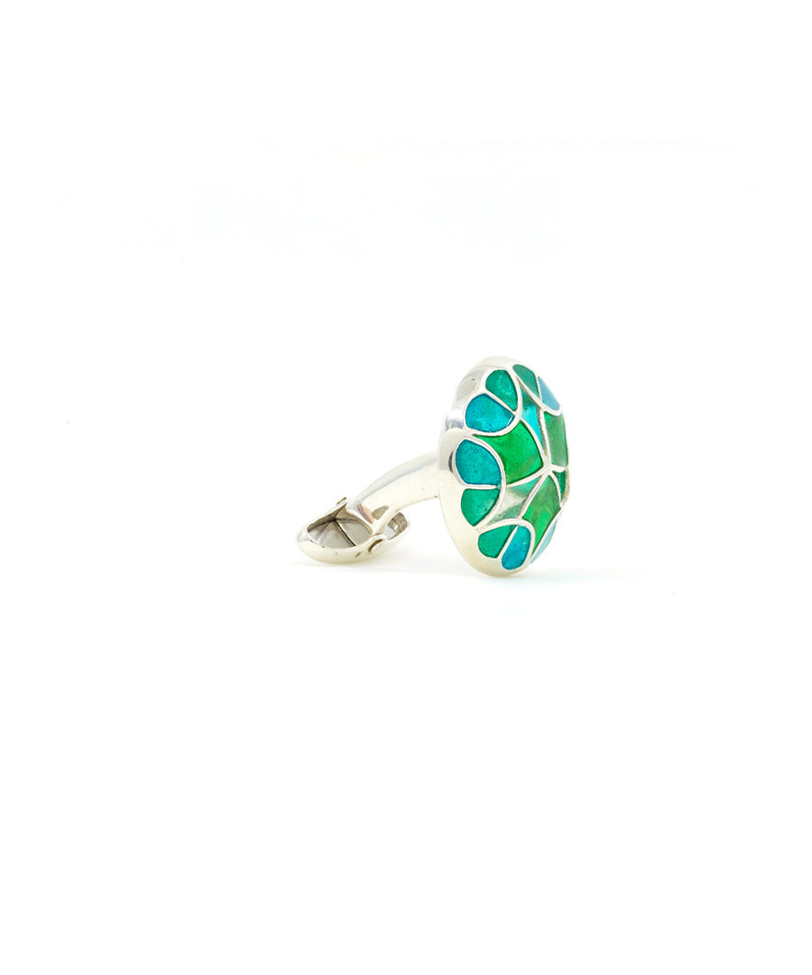 Rama Green Kaleidoscope Cufflinks