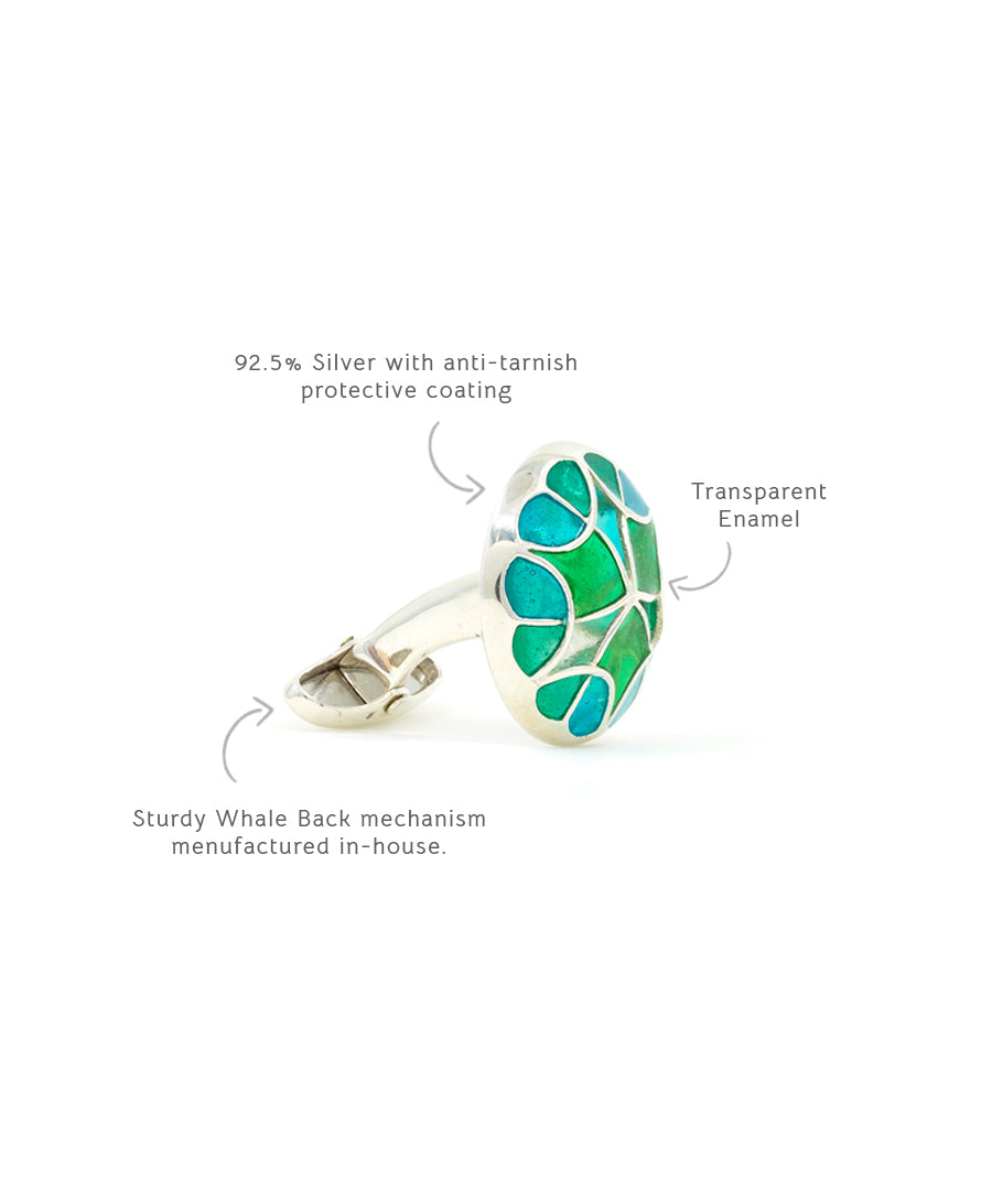 Rama Green Kaleidoscope Cufflinks