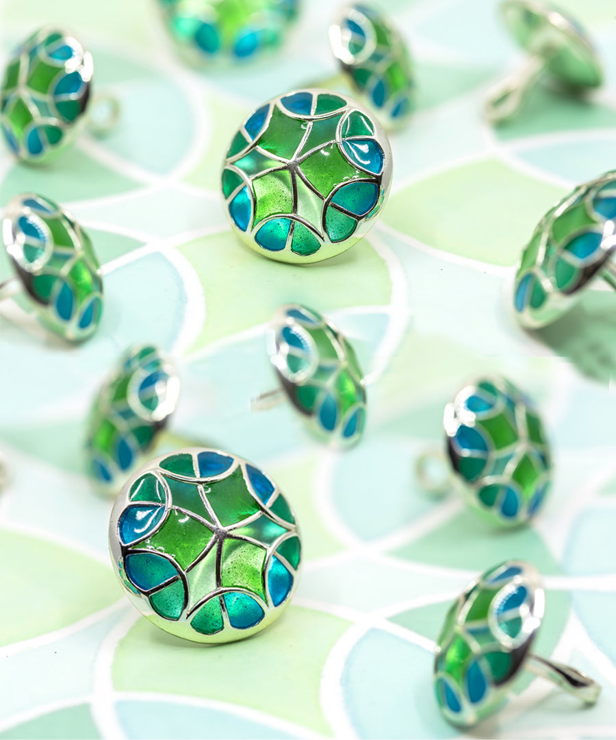 Rama Green Kaleidoscope Sherwani Buttons