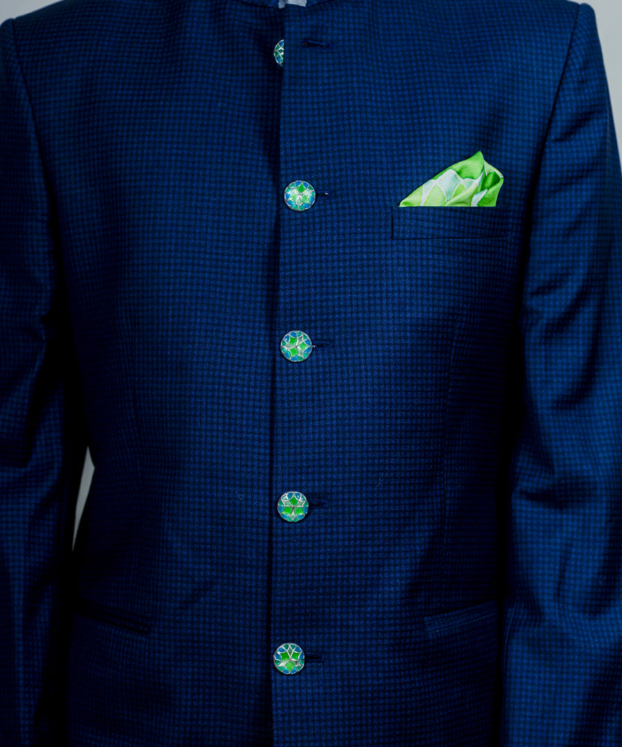 Rama Green Kaleidoscope Sherwani Buttons
