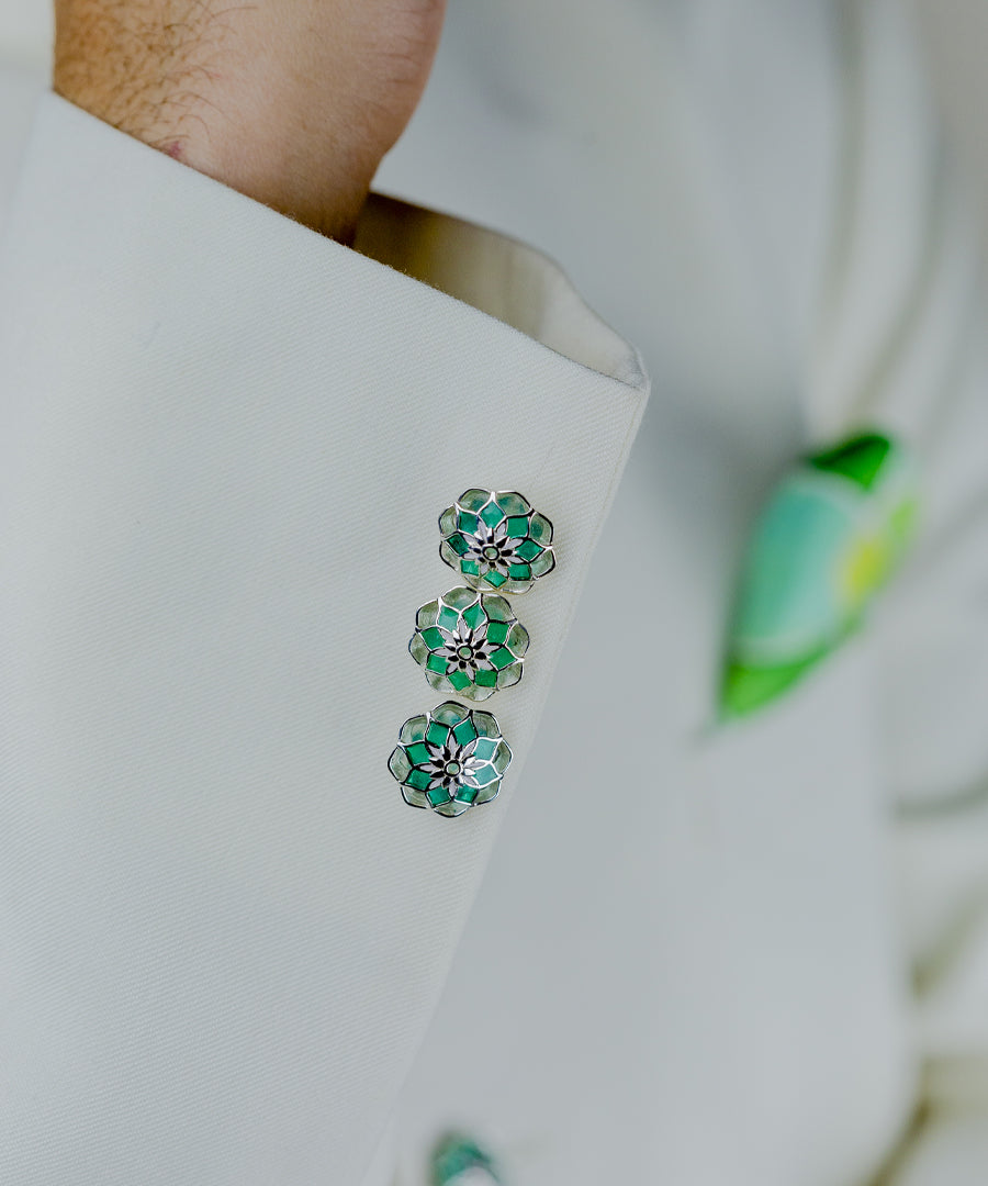 Green Gulaal Sherwani Buttons