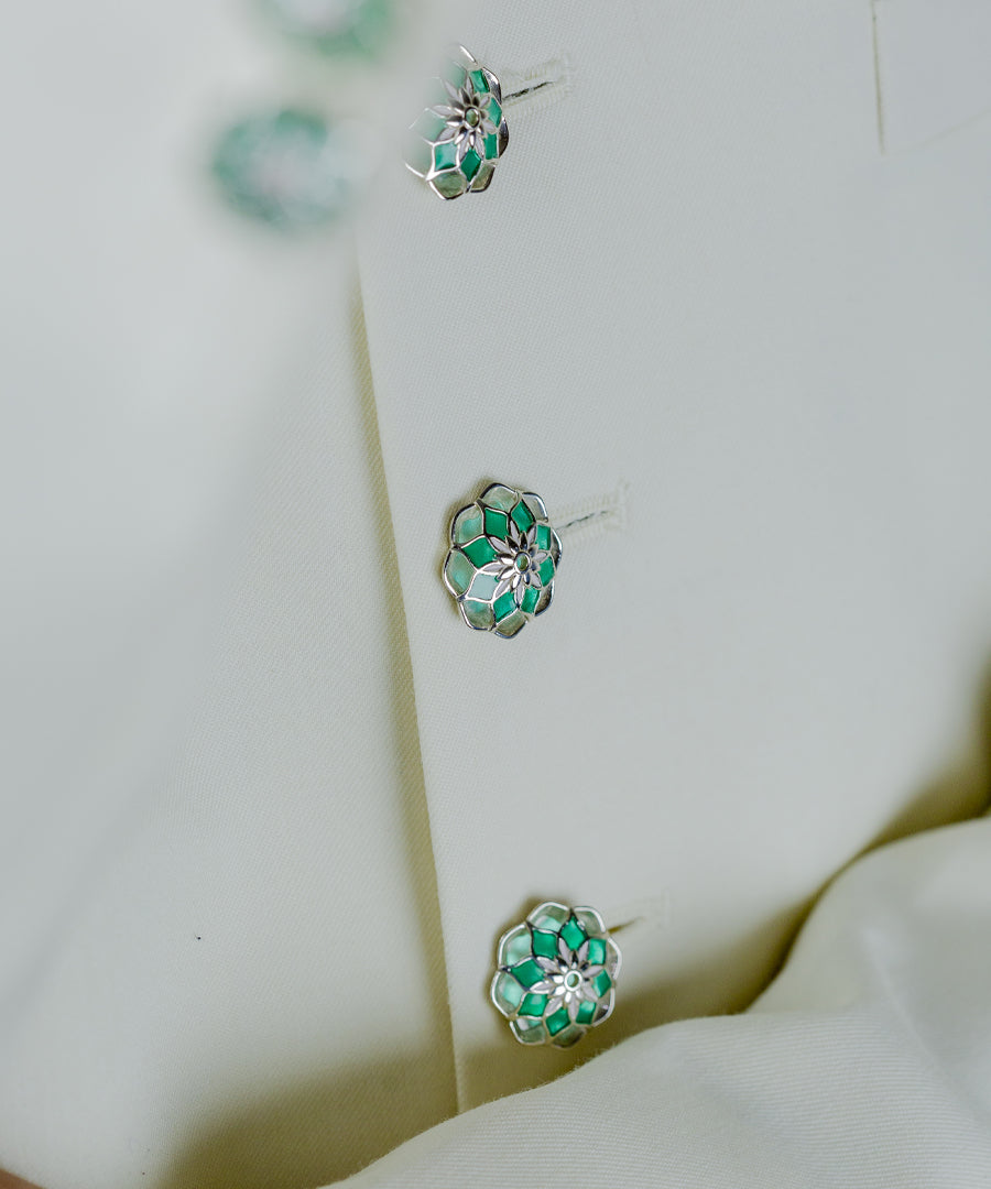 Green Gulaal Sherwani Buttons