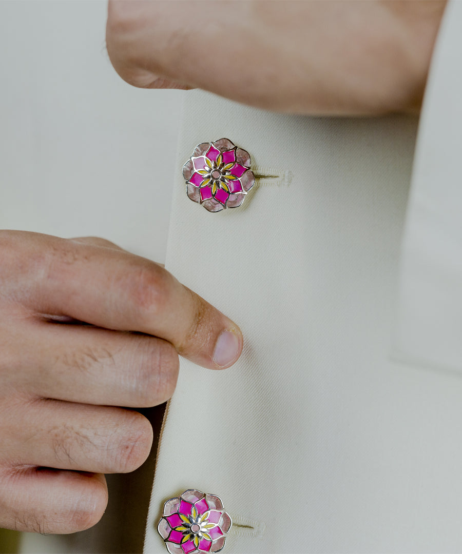 Pink Gulaal Sherwani Buttons