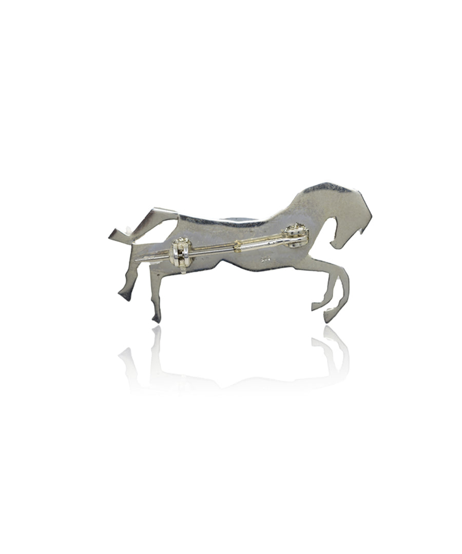 Silver Untamed Horse Lapel Pin