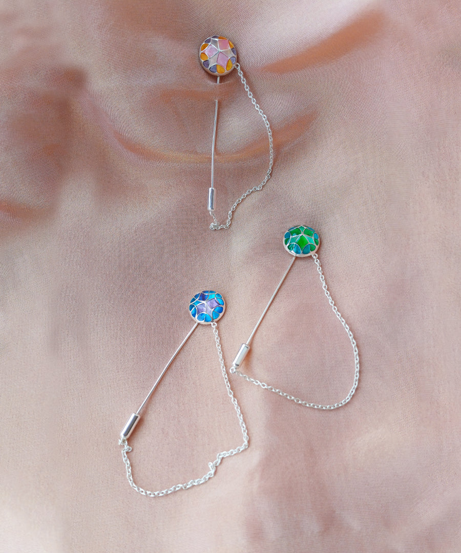 Aqua Blue Kaleidoscope Lapel Pin